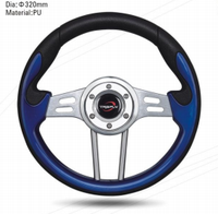 Setir Balap Universal Hitam Merah PVC/PU/Kulit Diameter 320/350mm untuk Audi Volkswagen Porsche