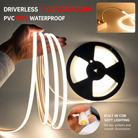 Bande LED COB ShenZhen 110V/220V/230V découpable sans driver, étanche IP65, flexible, sans points apparents, 296 LED, rouleau de 10m