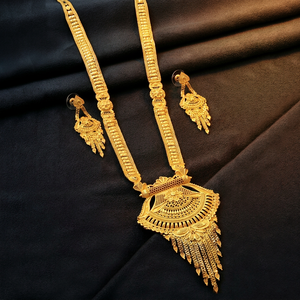 Wholesale 14K 18K 24K Micro Gold Plated Fashion <b>Necklaces</b>, Floral Design <b>Long</b> Jewelry Set, Brass Gold Forming <b>Long</b> Jewelry Set. - Product Image 2
