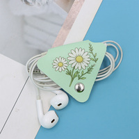 Pengatur Kabel Data Kulit, Penyimpanan Kabel, Penggulung Earphone, Tali Pengikat Kabel, Penyimpanan Headphone USB Mewah, Pengumpul Kabel Data