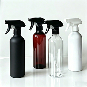 Hot Selling <b>Empty</b> PET Trigger <b>Spray</b> <b>Bottle</b> Matte Black Amber Clear White Plastic <b>Bottle</b> With Black White Nozzle For Cosmetic Cle - Product Image 1