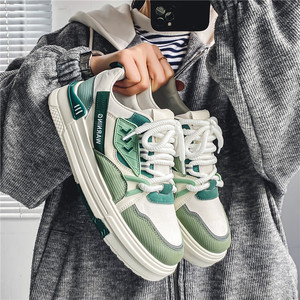 <span class=keywords><strong>Scarpe</strong></span> da <span class=keywords><strong>uomo</strong></span> Niche Design Sense, sportive estive traspiranti casual bianche piatte in mesh con stampe animalier, allacciate, in plastica, abbinabili a tutto. - Product Image 4