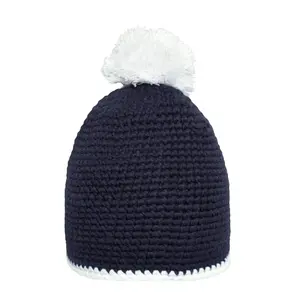 Chapeau à pompon à rayures contrastées, merchandising personnalisé - Product Image 4