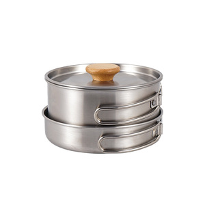 <span class=keywords><strong>Set</strong></span> di pentole da Picnic con manico pieghevole in acciaio inossidabile da campeggio per esterni - Product Image 5
