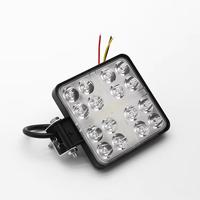 Sistema de iluminación automática, luz Led de trabajo para coche, 4 pulgadas, 48W, Color ámbar blanco cuadrado con DRL estroboscópico, luz Led DE TRABAJO todoterreno para coche