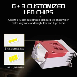 SANVI โปรเจคเตอร์ LED แบบ Bi 49W 6000K 2นิ้วไฟหน้ารถยนต์จากโรงงานดีไซน์ M6ใหม่สำหรับอัพเกรดโคมไฟรถยนต์ - Product Image 3