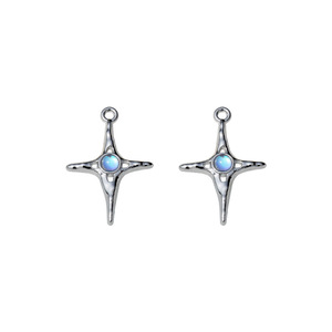 Alloy Zircon Inlaid Butterfly Moon Star Pendant For <b>Bracelet</b> Making DIY Jewelry Findings GJ31 - Product Image 5