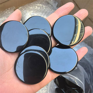 Đá Obsidian đen tự nhiên hình tròn đánh bóng 40mm giá sỉ rẻ, dùng làm tiền xu chạm khắc tự làm - Product Image 1