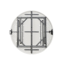Table haute ronde de luxe 132 cm en HDPE + tube en acier, légère, pour camping, hôtel, restaurant, banquet