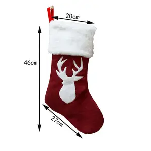 Feliz Navidad Calcetines Elk Navidad Medias 2024 Navidad rojo bolsas de regalo