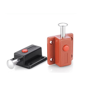 Butée de porte Norton à ressort, type A, en ABS, loquet automatique pour porte de placard avec bouton rouge pour porte en bois - Product Image 4