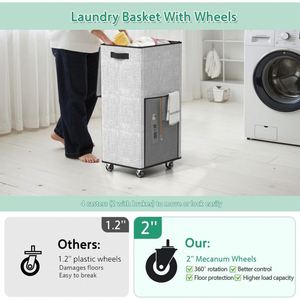<b>Foldable</b> Dirty Clothes Storage <b>Basket</b> With Bamboo Frame, Clothes Storage <b>Basket</b>, Dirty Clothes Storage <b>Basket</b> - Product Image 5