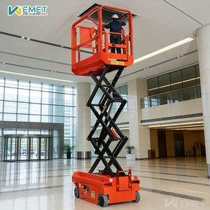 Mini Plataforma Elevadora de Tijera Autopropulsada de 10, 12, 15 y 19 pies, Pequeña Plataforma de Trabajo Aérea Eléctrica con Alta Capacidad de Inclinación, Accionamiento AC, CE - Product Image 5