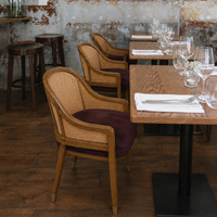 Vente en gros d'usine, tables et chaises de restaurant modernes et personnalisées, en rotin, en bois, en cuir, pour café, restaurant