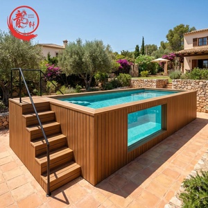 Piscinas de Spa Pequeñas Personalizadas para Jardín, Contenedores de Fibra de Vidrio para Exteriores, <span class=keywords><strong>Jacuzzi</strong></span> Elevado <span class=keywords><strong>con</strong></span> Ventana de Vidrio - Product Image 1