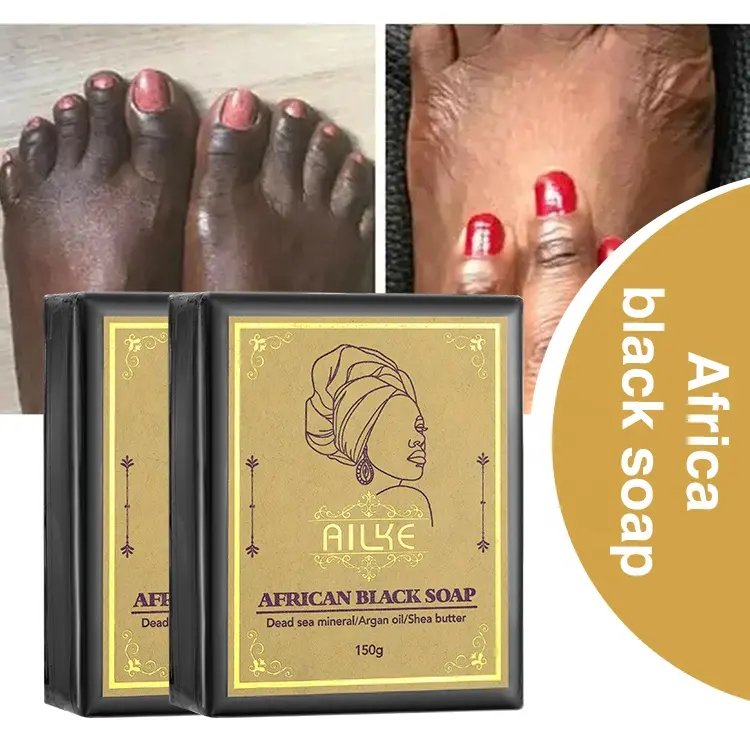Marque privée luxe afro-américain soins de la peau beurre de karité savon mer morte minéral 150g fort blanchissant savon noir africain