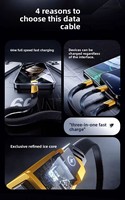 Kabel Data Pengisian Daya Super Cepat Tiga-dalam-Satu 240W Bahan TPE Terlindung Anyaman untuk Android