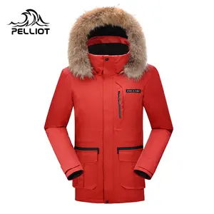 Pelliot sıcak kış uzun ultra hafif kapşonlu özel erkek ördek aşağı rüzgar geçirmez açık parka ceket