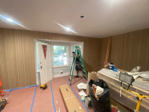 Pannelli Acustici Moderni in <span class=keywords><strong>Legno</strong></span> a Doghe da 240 <span class=keywords><strong>cm</strong></span>, Fonoassorbenti, Eco-Sostenibili, con Finitura Impiallacciata per Appartamenti, Scuole, Camere da Letto, Sale da Pranzo e Soggiorni - Product Image 5