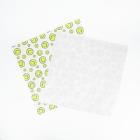 Papier enduit de PE imprimé avec un visage souriant jaune sur fond blanc, impression personnalisée, imperméable, résistant à la graisse, emballage alimentaire OEM