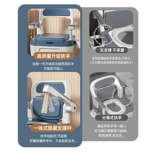 Spittoon Toilet Seat For Elderly Portable Indoor <b>Commode</b> <b>Chair</b> With High Load Bearing Handles Hospital Use - Product Image 1