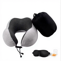 Coussin de voyage ergonomique en mousse à mémoire de forme en U pour le cou, certifié BSCI, pour le bureau et la voiture, avec sac de transport, vente en gros