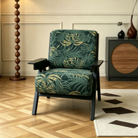 Fauteuil Zébré Vintage Français, Chaise d'Appoint Design en Bois Massif pour Salon et Balcon