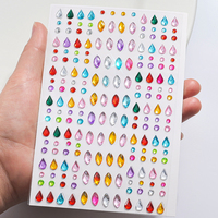 Autocollants 3D colorés en forme de larme avec strass pour le visage, cristal, gouttelettes d'eau, maquillage temporaire, bijou de tatouage, bricolage