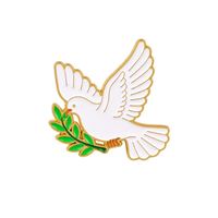En gros, épingles en métal de dessin animé, badges en alliage minimalistes à motif colombe blanche, et broches amusantes et mignonnes en forme d'oiseau pour la paix et l'amour