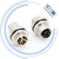 Conector Industrial M12 de Montaje en Panel Trasero, IP67, 3, 4, 5, 6, 8 Pines, Conector PCB para Conectores Blindados Impermeables