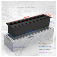 Cheminée à brume 3D entièrement automatique avec remplissage d'eau et raccordement aux conduites : Humidificateur décoratif à flamme simulée ultra-plat intégré