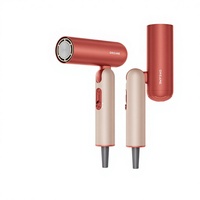 Sèche-cheveux brosse électrique pliable Ionic 1000W avec moteur haute vitesse, concentrateur et diffuseur pour salon, hôtel, maison et extérieur