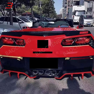 Pare-chocs arrière de diffuseur arrière en fibre de carbone véritable de style Bkss pour Chevrolet <span class=keywords><strong>corvette</strong></span> C7 <span class=keywords><strong>2014</strong></span> + pièces de carrosserie extérieures - Product Image 4