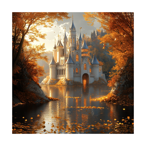 Château <span class=keywords><strong>d</strong></span>'automne 40X40CM/15.74 pouces Kit de point de croix bricolage 11CT/14CT broderie artisanat <span class=keywords><strong>d</strong></span>écoration murale Kits de point de croix - Product Image 1