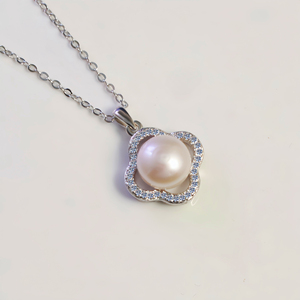 <span class=keywords><strong>Collana</strong></span> di <span class=keywords><strong>perle</strong></span> a quattro foglie in argento Sterling S925 ciondolo <span class=keywords><strong>collana</strong></span> di <span class=keywords><strong>perle</strong></span> naturali da donna all'ingrosso - Product Image 5