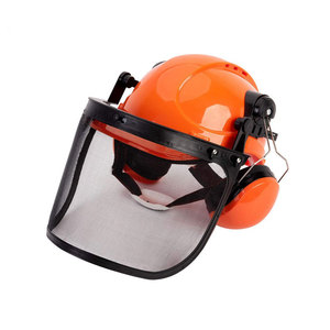 Casque de chantier ABS anti-éclaboussures avec écran facial, protège-oreilles anti-bruit, certifié CE EN397, conception non ventilée, logo personnalisé - Product Image 2