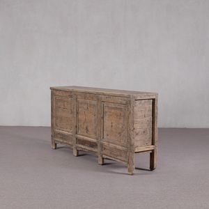 Buffet 3 portes en <span class=keywords><strong>bois</strong></span> massif vieilli, style rustique campagnard, <span class=keywords><strong>console</strong></span> de rangement basse, écologique, durable, fait main - Product Image 2