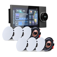 Sistema de Consola de Música Ambiental Tuya Smart Home de 7 Pulgadas, Controlador de Audio para Cine en Casa con 4 Altavoces de Techo de 5 Pulgadas
