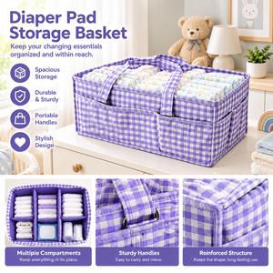 Windel-Organizer - Neugeborenen-Essentials, Unverzichtbare Babyausstattung, Tragbarer Auto-Organizer für Windeln, Robuster Aufbewahrungsbehälter fürs Kinderzimmer - Product Image 2