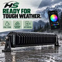 Barre lumineuse LED HSSH 50 pouces 375W à double rangée avec rétroéclairage RGB, faisceau spot haute intensité, contrôle par application, nouvelle, étanche, pour camion/SUV