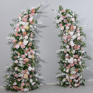 Y-HOA026 Artificial Wedding <b>Flower</b> Arch Backdrop Rose Horn Arch <b>Flowers</b> Back Ground Silk Artificial <b>Flowers</b> Arch Wed Decor - Product Image 3