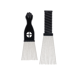 Wanmei Peine de Dientes Anchos de Metal para Salón, Peine Afro Americano para Cabello Rizado, Peine de Acero con Agujas Estilo Afro - Product Image 6