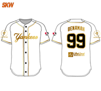 Maillot de baseball unisexe respirant personnalisé avec nom et numéro d'équipe, impression sérigraphique, maillots de baseball sublimés sur mesure