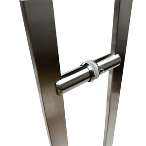 New vuông hình chữ nhật phẳng cửa thép không gỉ xử lý cho nhập Bar thang kéo tắm kính cửa trượt nội thất bên ngoài cửa - Product Image 5