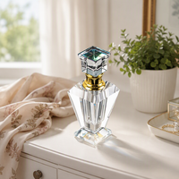 Flacon de parfum en cristal facetté de 6 ml vide, avec bouchon carré à col doré, décanter de luxe pour la décoration intérieure, cadeau, verre transparent WDY-0510