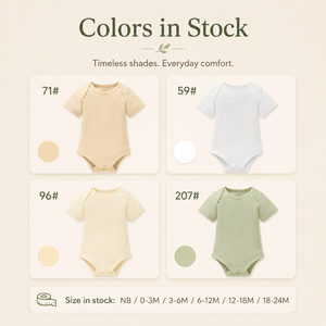 Combinaisons pour bébés nouveau-nés en coton biologique 100%, manches courtes, fermeture à boutons, vêtements d'été pour bébés - Product Image 4