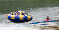 Bateau disco flottant gonflable UFO Twister commercial durable, équipement de jeux aquatiques