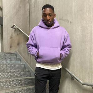 เสื้อฮู้ดดี้ผู้ชายทรงโอเวอร์ไซส์สไตล์ Kanye West ผ้าฟลีซเนื้อหนาคุณภาพสูง ผ้าฝ้ายสั่งทำพิเศษสำหรับสตรีทแวร์ แบบสีพื้น เหมาะสำหรับฤดูใบไม้ร่วง - Product Image 2