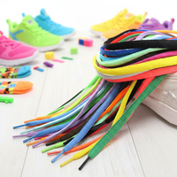 WEGOODZF Lacets de chaussures unisexes décontractés et sportifs, personnalisés, demi-ovales, 6 mm d'épaisseur, en polyester coloré, vente en gros, pour baskets et chaussures de sport