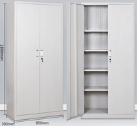 Archivadores Metálicos de 2 Puertas con Estantes Ajustables, Armario para Documentos con Cerradura